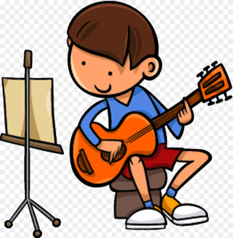 Guitarist Clip Art Boy With Guitar Cartoon, Baby, Person, Musical Instrument, Face Free Transparent Png