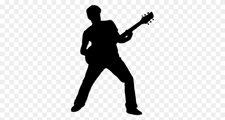 Guitarist Playing Silhouette, Person, Man, Male, Adult Png Image