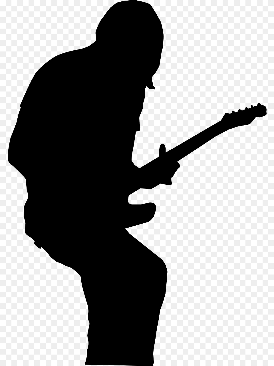 Guitarist Silhouette Guitar Gray Png Image