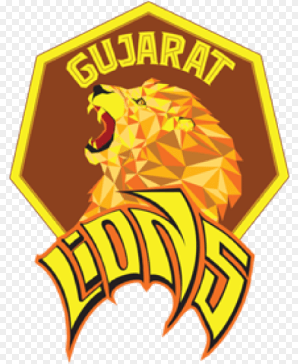 Gujarat Lions Logo, Symbol, Emblem, Person, Badge Png Image