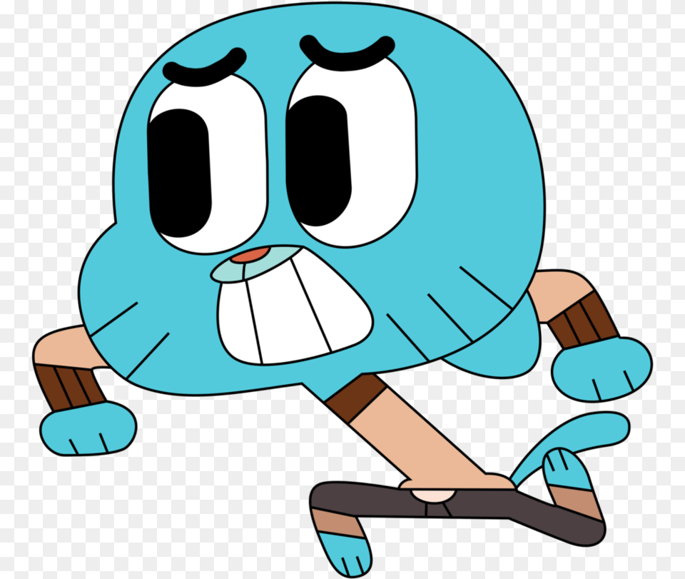 Gumball Watterson Running Gumball Scared, Animal, Fish, Sea Life, Shark Free Png Download