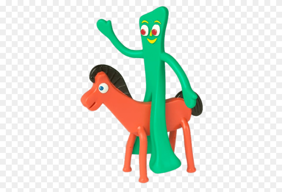 Gumby Sitting On Pokey Png
