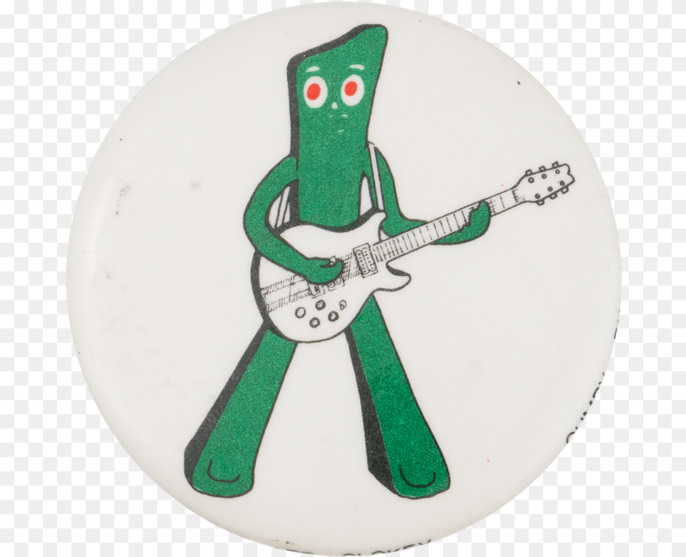 Gumby With Guitar Entertainment Button Museum Cartoon, Musical Instrument, Person Free Png Download