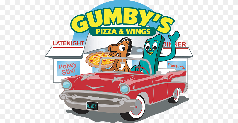 Gumbys Pizza Home Of The Original Pokey Stix, Advertisement, Poster, Car, Car Wash Free Png