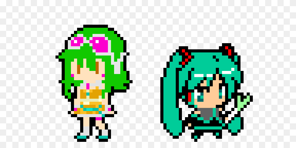 Gumi And Miku Pixel Art Maker, Green, Qr Code Free Transparent Png