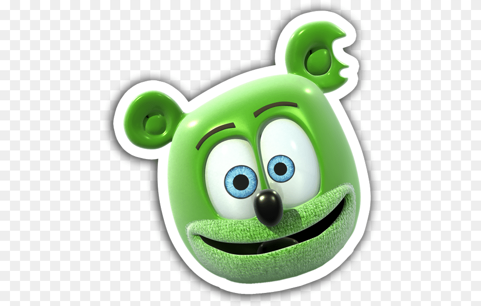 Gummibr Character Head Sticker Gummy Bear Song Cake, Plush, Toy, Green Png