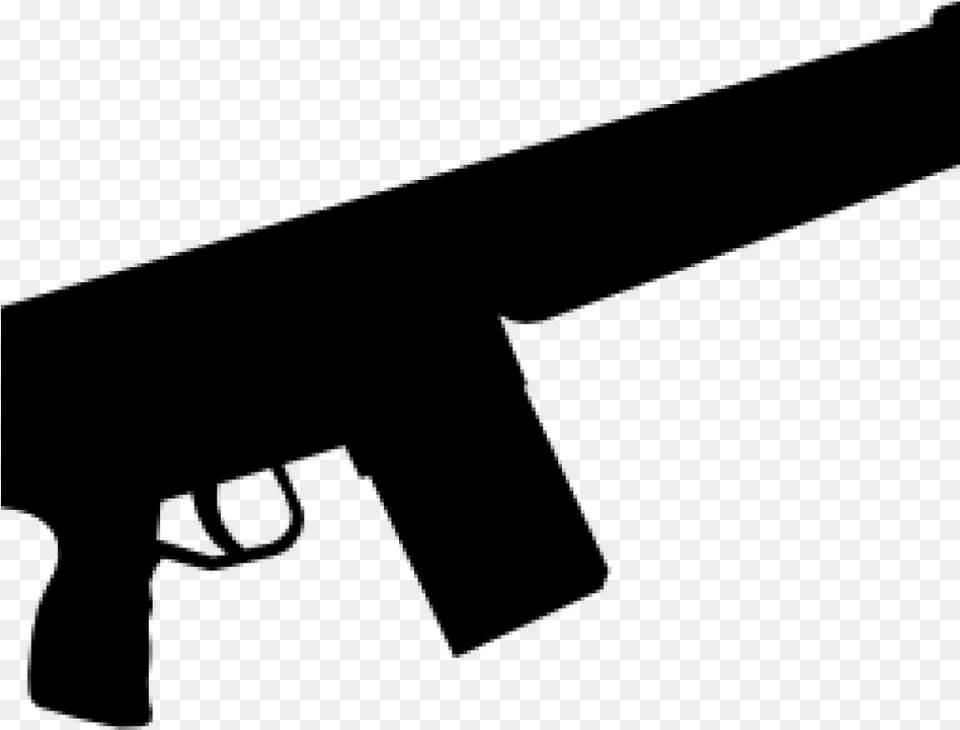 Gun Clipart Automatic Gun Silhouette Clip Art Machine Gun Clipart, Gray Free Png Download