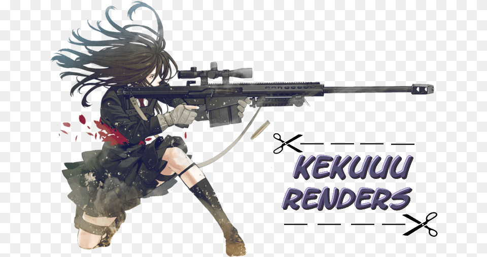 Gun Girl Anime Anime Girl With Weapons, Firearm, Rifle, Weapon, Person Png Image