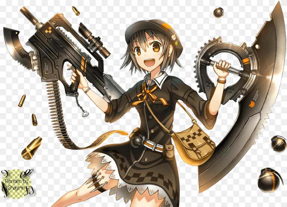 Gun Girl Render By Piri Chama D6o7rc1 Anime Unique Cool Weapons, Adult, Publication, Person, Woman Free Png Download
