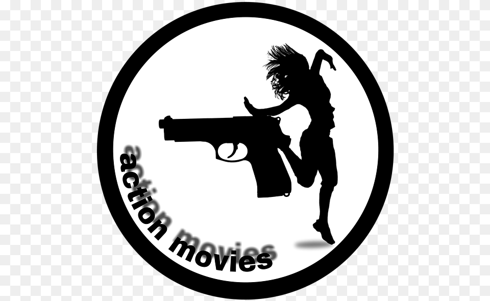 Gun Icon Action Movies Icon, Silhouette, Firearm, Handgun, Weapon Free Png