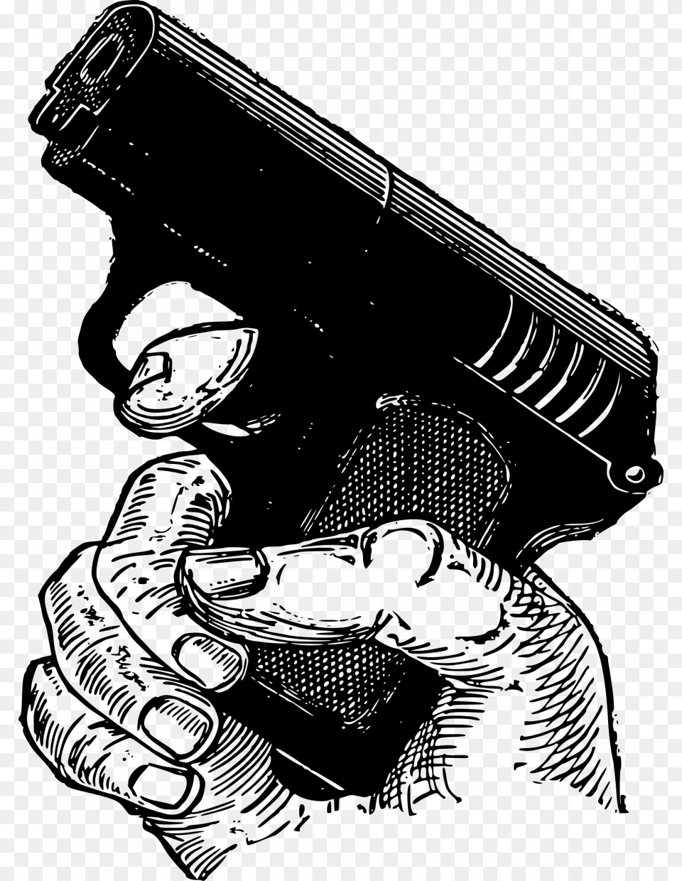 Gun In Hand Clipart, Gray Png Image