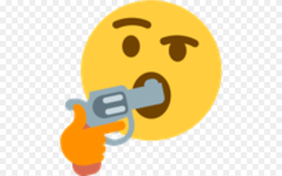 Gun In Mouth Thinking Emoji, Toy, Firearm, Weapon, Water Gun Png
