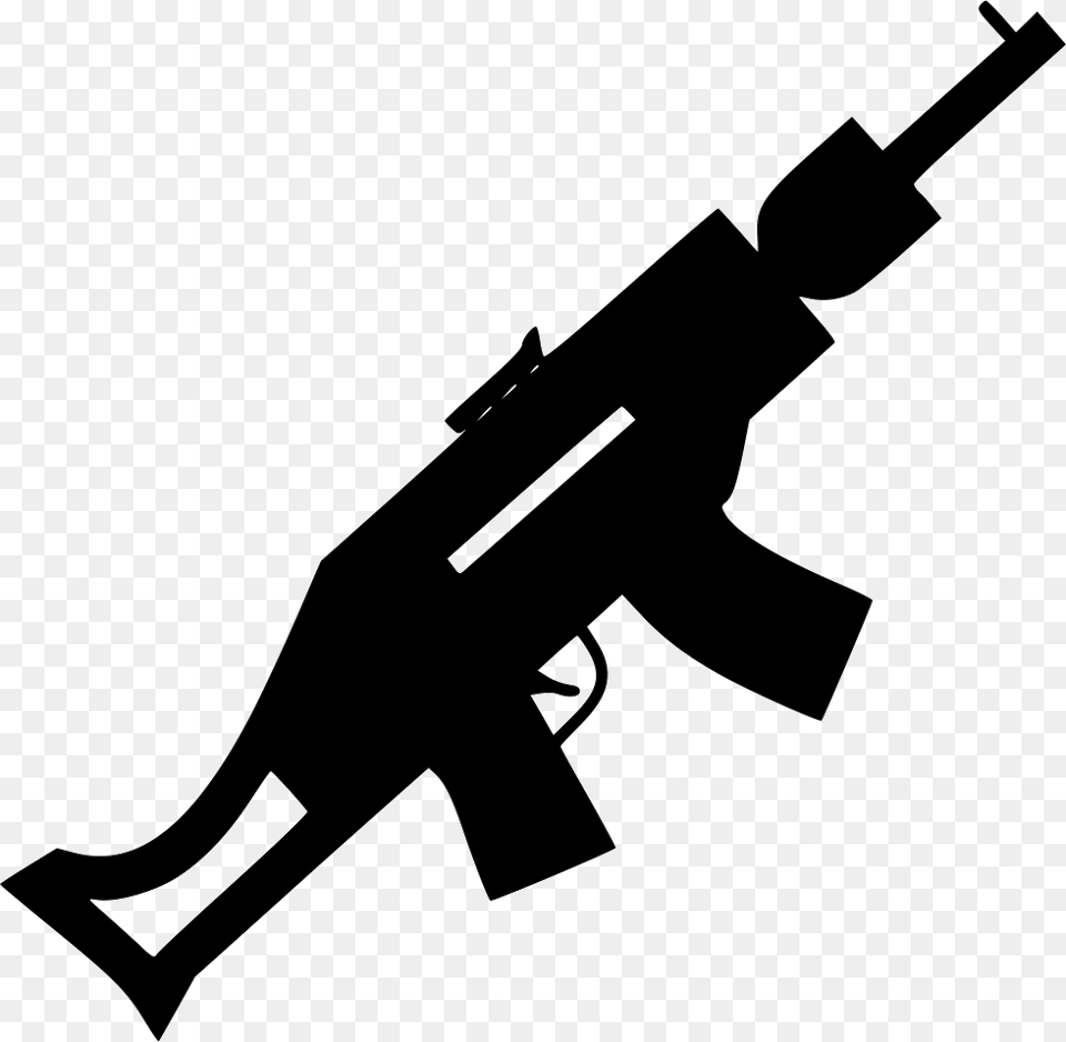 Gun Machine Gun Icon, Firearm, Rifle, Silhouette, Stencil Free Transparent Png