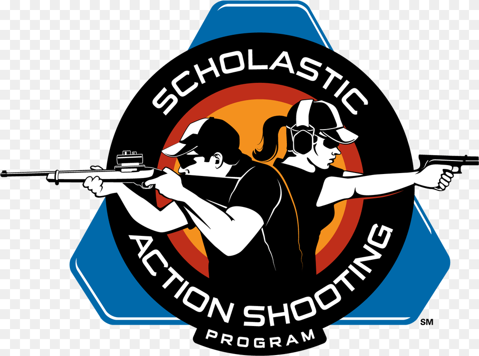 Gun Man Logo Photo Scholastic Action Shooting Program, Weapon, Rifle, Firearm, Person Free Png Download