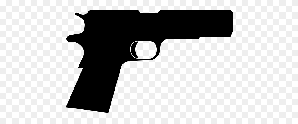 Gun Outline, Gray Free Transparent Png