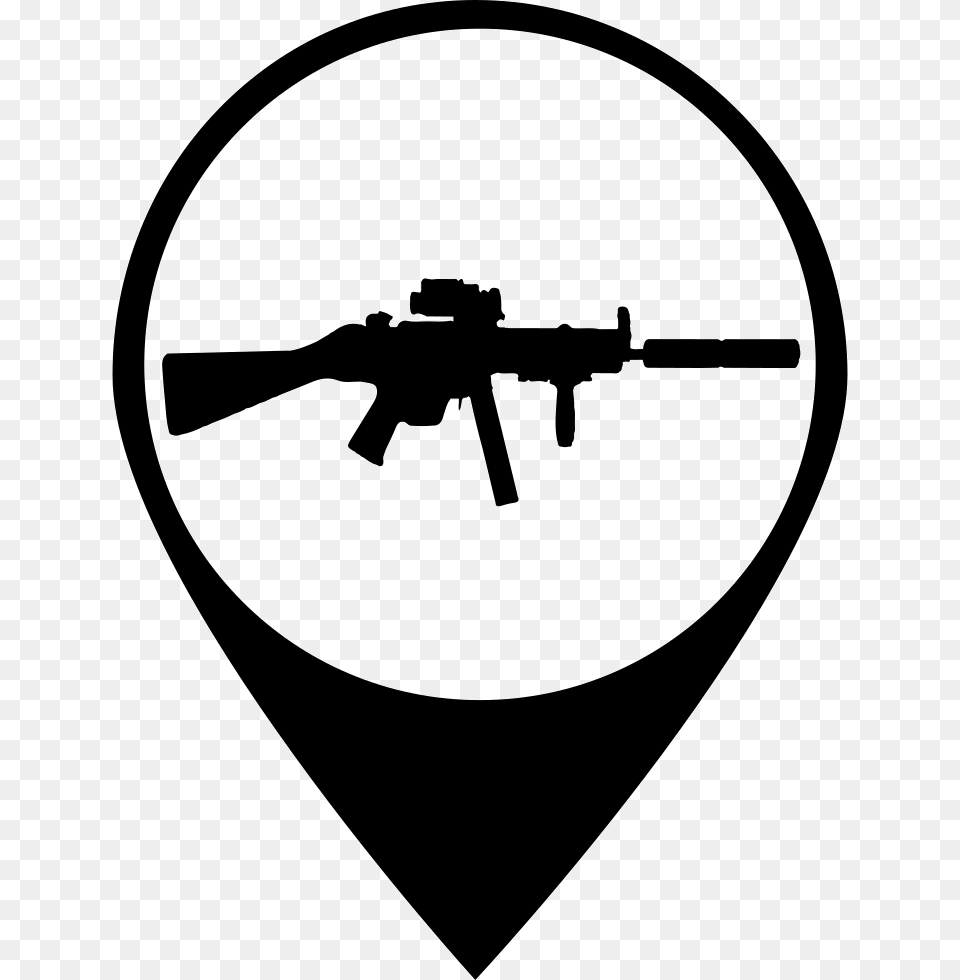 Gun Ranged Weapon, Firearm, Rifle, Stencil, Machine Gun Png Image