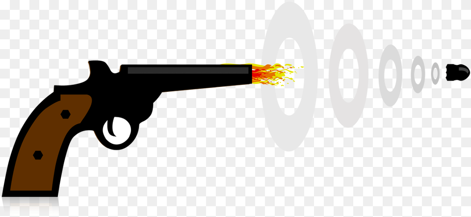 Gun Shoot Bullet Cartoon Gun Shooting Bullet, Firearm, Weapon, Handgun Png Image