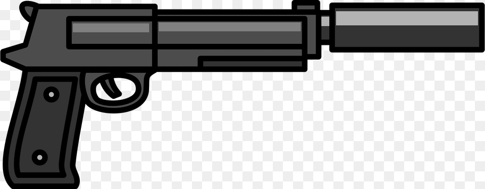 Gun Silencer Clipart, Firearm, Handgun, Weapon Png