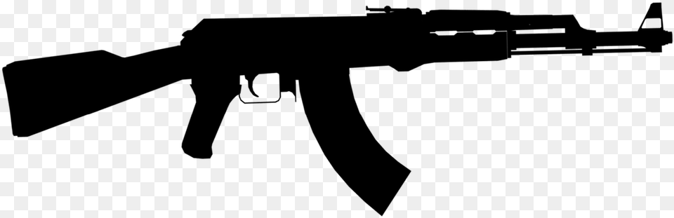 Gun Silhouette Ak 47 Vector, Gray Free Transparent Png