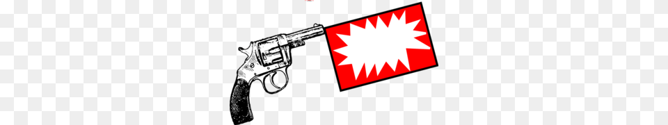 Gun With Bang Flag Clip Art, Firearm, Handgun, Weapon, Blade Png Image