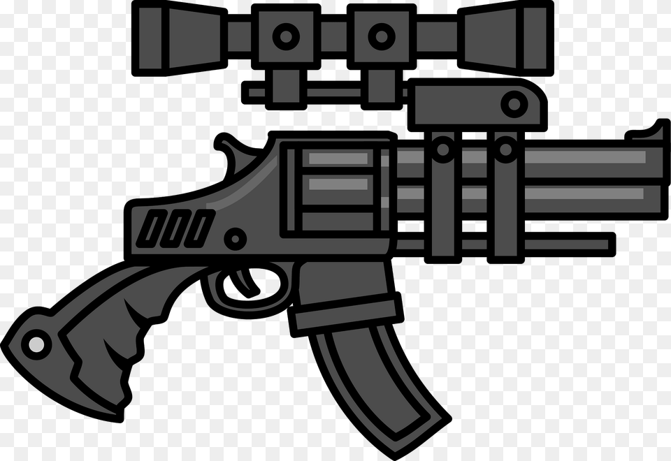 Gun With Scope Clipart, Firearm, Rifle, Weapon, Bulldozer Png