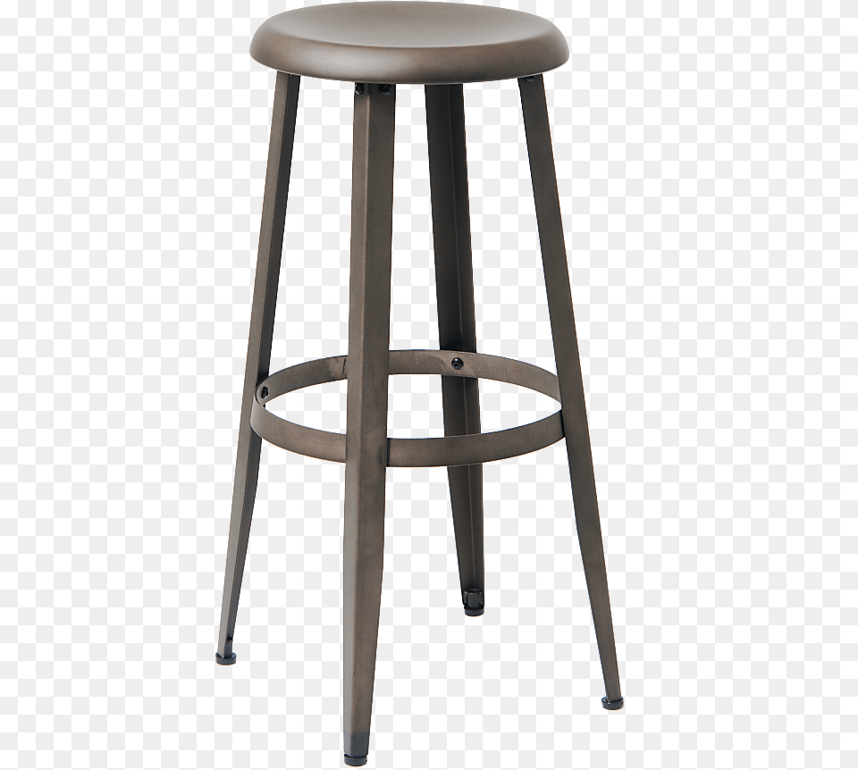 Gunmetal Finish Backless Steel Barstool Erp Bar Stools Indoor Steel Barstool In Gun Color Coating, Bar Stool, Furniture, Chair Png Image