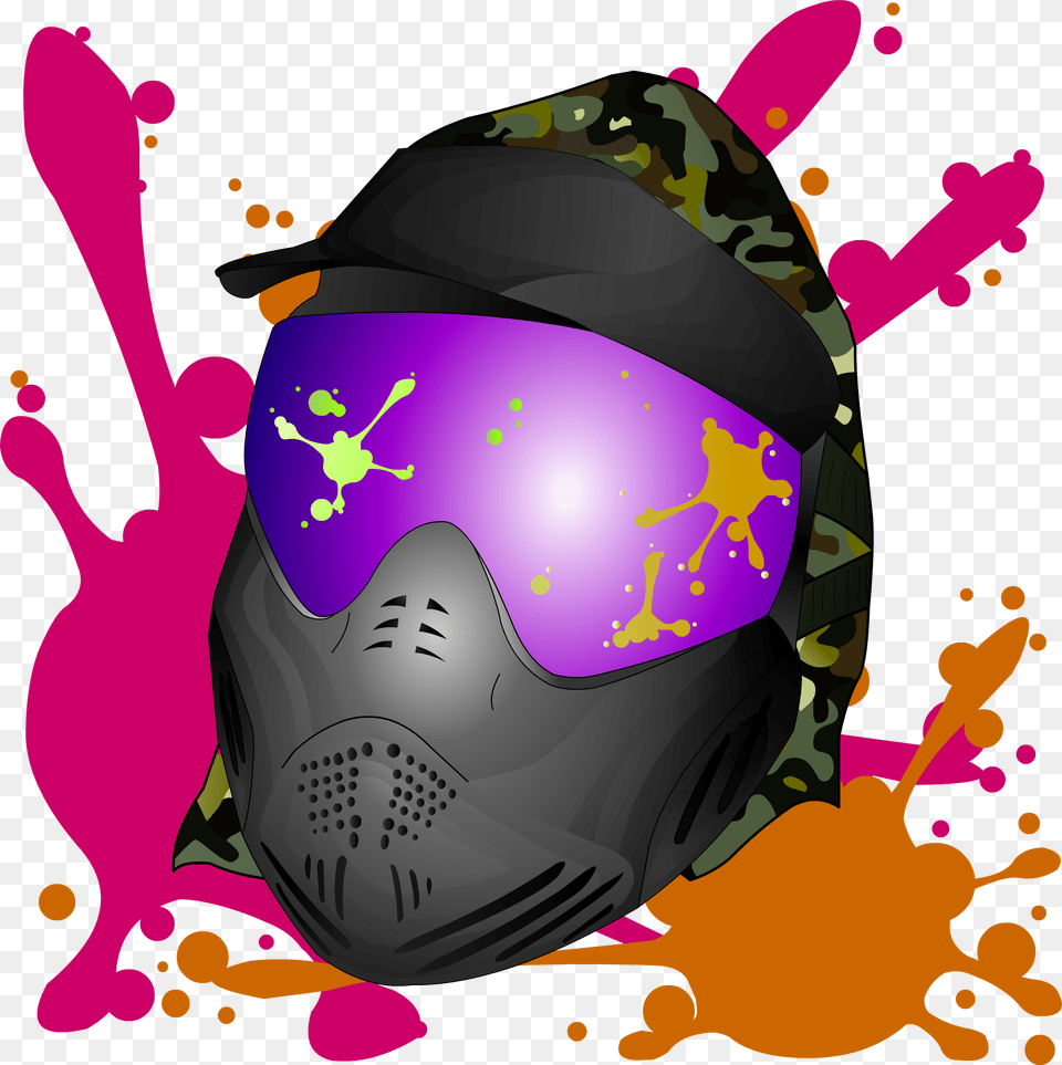 Guns Clip Art Transprent Paintball Mask Vector, Crash Helmet, Helmet, Person Png Image