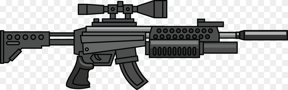 Guns Clipart Machine Gun Cartoon, Firearm, Rifle, Weapon Free Transparent Png