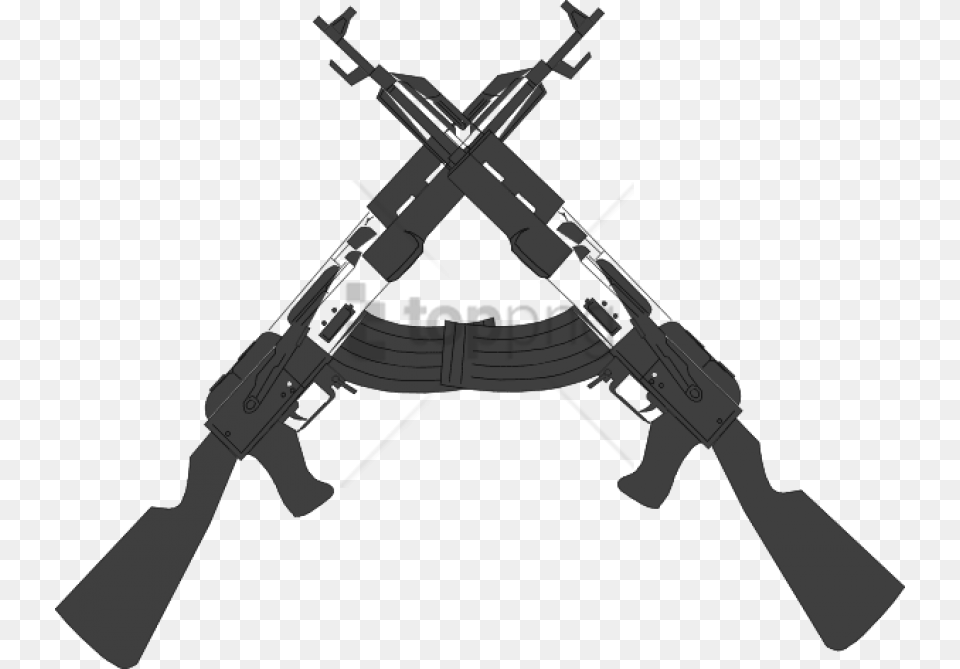 Guns Crossed Image With Transparent Background Crossed Ak 47, Firearm, Gun, Rifle, Weapon Png