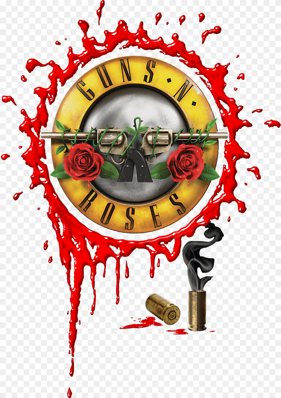 Guns N Roses Logo, Flower, Plant, Rose, Ammunition Png Image
