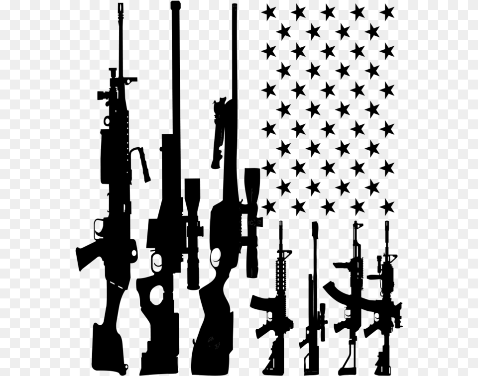 Guns Of America Decal American Flag Guns Svg, Gray Free Transparent Png