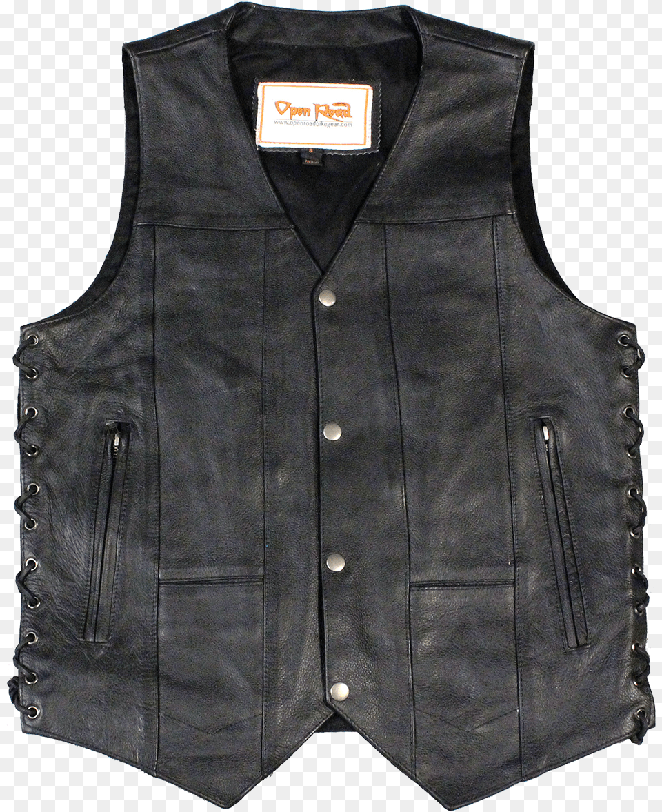 Gunslinger Leather Vestclass Lazyload Lazyload Fade Sweater Vest, Clothing, Coat, Jacket, Lifejacket Free Transparent Png