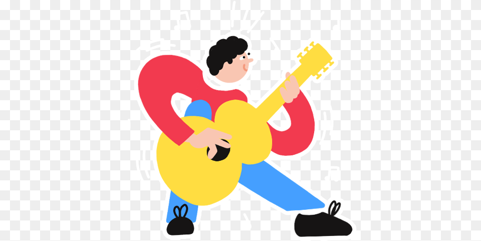 Gus Stickers U2014 Loveblood Creative Illustration Animation, Musical Instrument, Guitar, Baby, Person Free Png Download