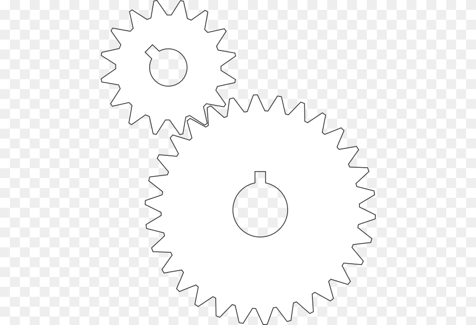 Gustavorezende Gears Black White Line Art 555px Circle Gear, Machine Png Image