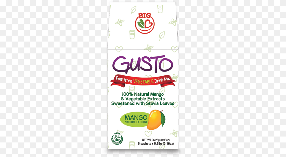 Gusto 539s Powdered Vegetable Drink Mix Halal Food, Advertisement, Poster, Fruit, Plant Free Png Download