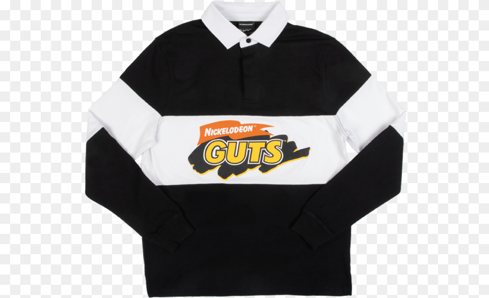 Guts Ref Rugby Shirt Nickelodeon Guts, Clothing, Long Sleeve, Sleeve, Knitwear Png