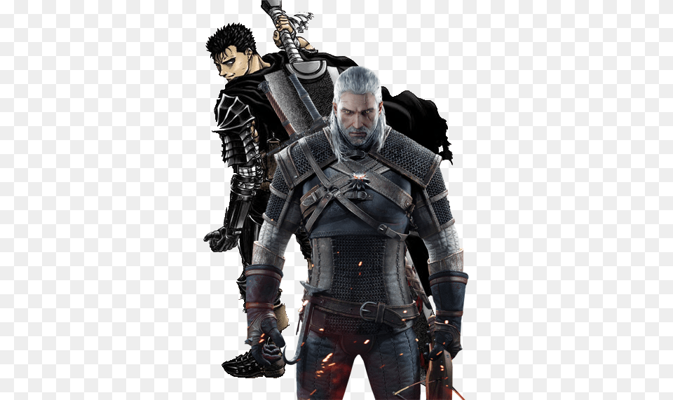 Guts Vs Geralt Of Rivia Pster The Witcher Wild Hunt 61 X 915 Cm, Adult, Male, Man, Person Free Png Download