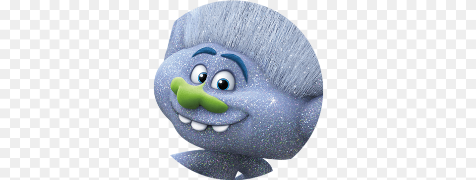 Guy Diamond Is The Resident Naked Glitter Troll With Silver Troll From Troll Movie, Cartoon Free Transparent Png