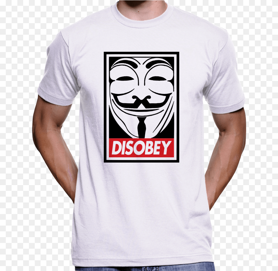 Guy Fawkes Mask Disobey T Shirt Hoodie T Shirt Assassin39s Creed Odyssey, Clothing, T-shirt, Adult, Male Png Image