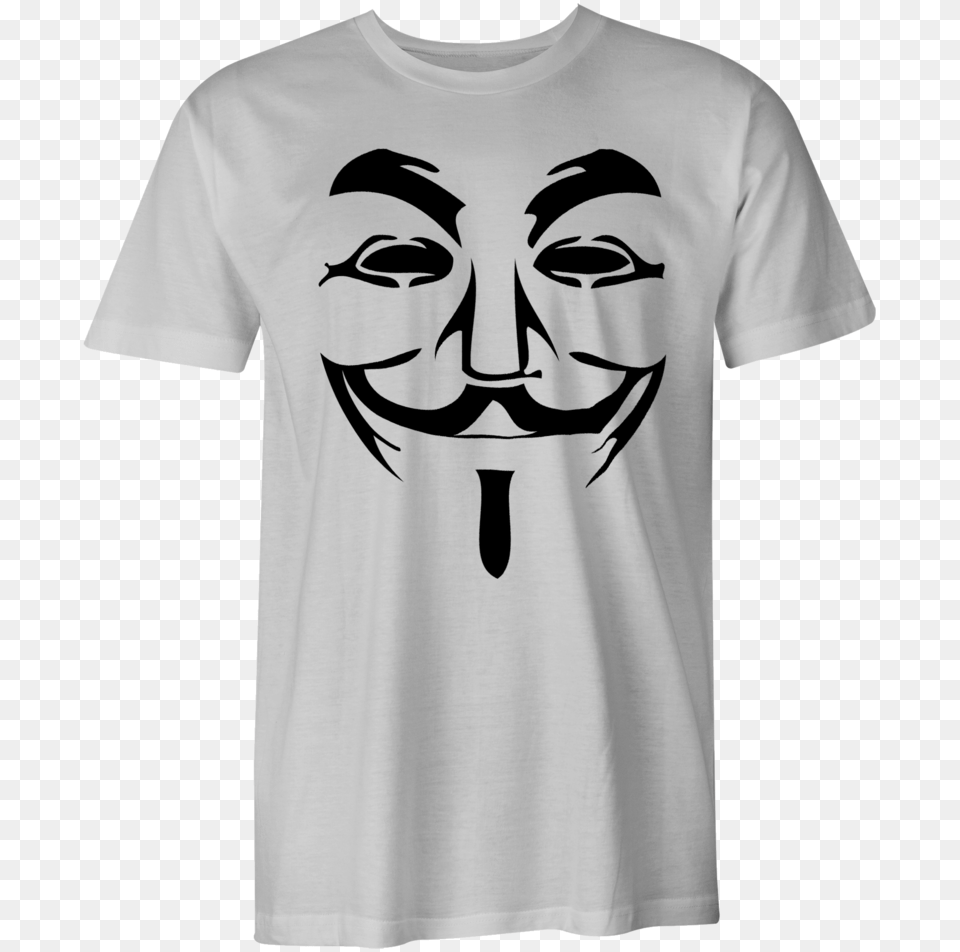 Guy Fawkes Mask Guy Fawkes Mask, Clothing, T-shirt, Person, Shirt Free Png Download