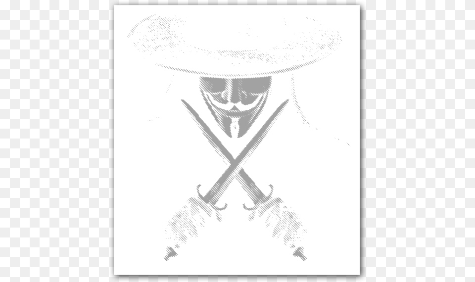 Guy Fawkes Vit Sticker Sketch, Art, Drawing, Face, Head Png