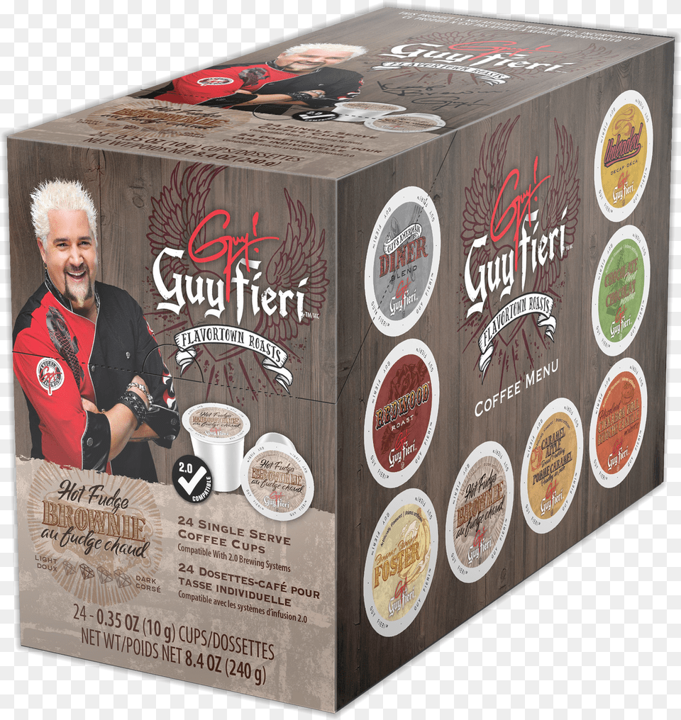 Guy Fieri K Cups, Box, Adult, Person, Man Free Png
