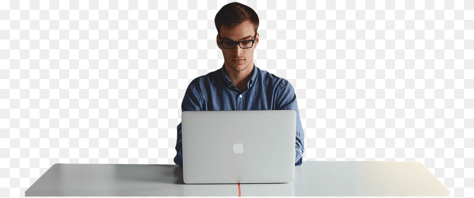 Guy On Computer, Laptop, Pc, Electronics, Person Free Png