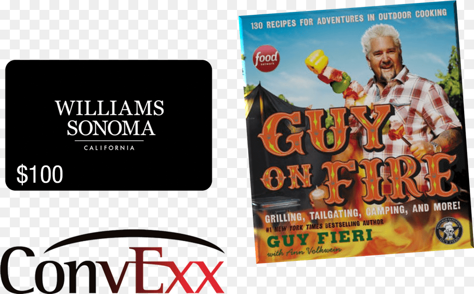 Guy On Fire 130 Recipes For Adventures In Outdoor, Advertisement, Poster, Adult, Male Png