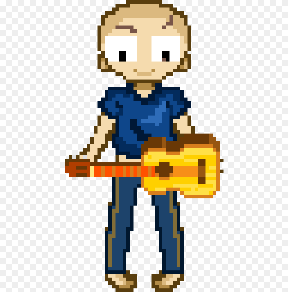 Guy Playing Banjo Pixel Art Minecraft Gif, Guitar, Musical Instrument, Qr Code Free Png