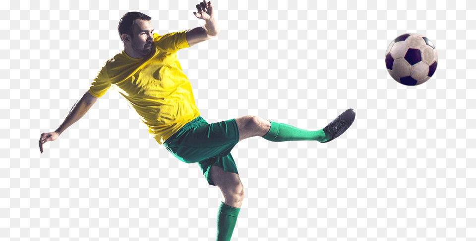 Guy Playing Football, Sphere, Kicking, Person, Adult Png