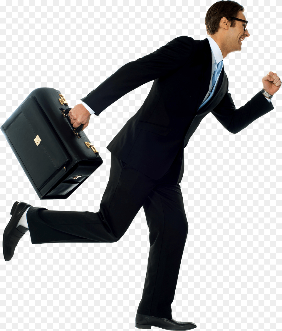 Guy Running With Suitcase, Formal Wear, Bag, Clothing, Suit Png Image