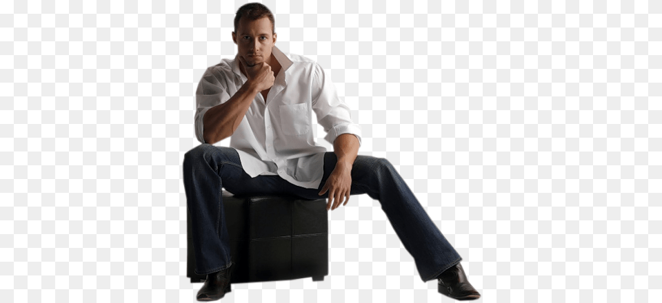 Guy Waiting Sitting, Clothing, Shirt, Person, Male Free Transparent Png