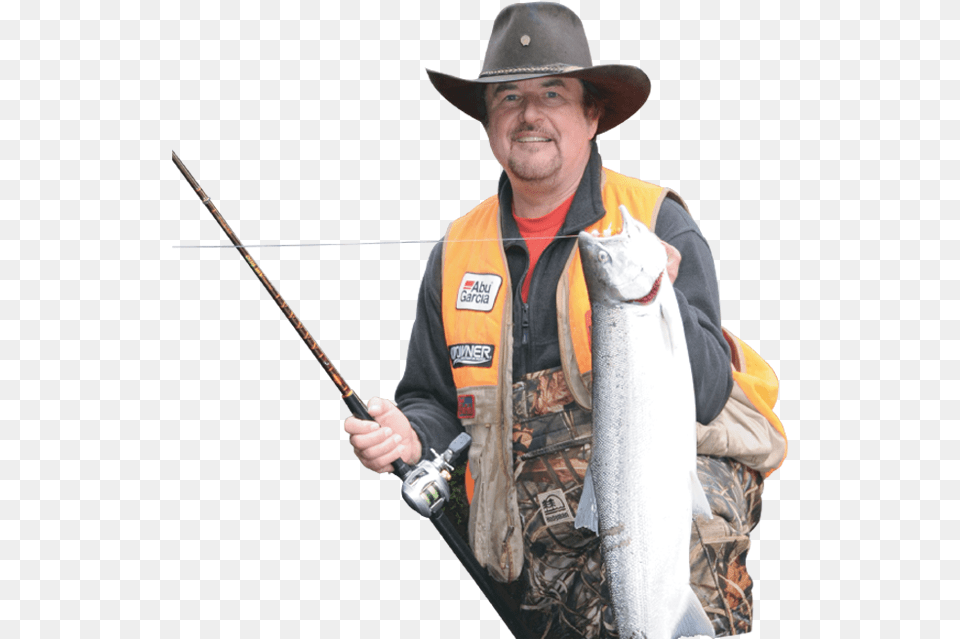 Guy With A Fishing Pole Transparent, Water, Outdoors, Leisure Activities, Hat Free Png Download
