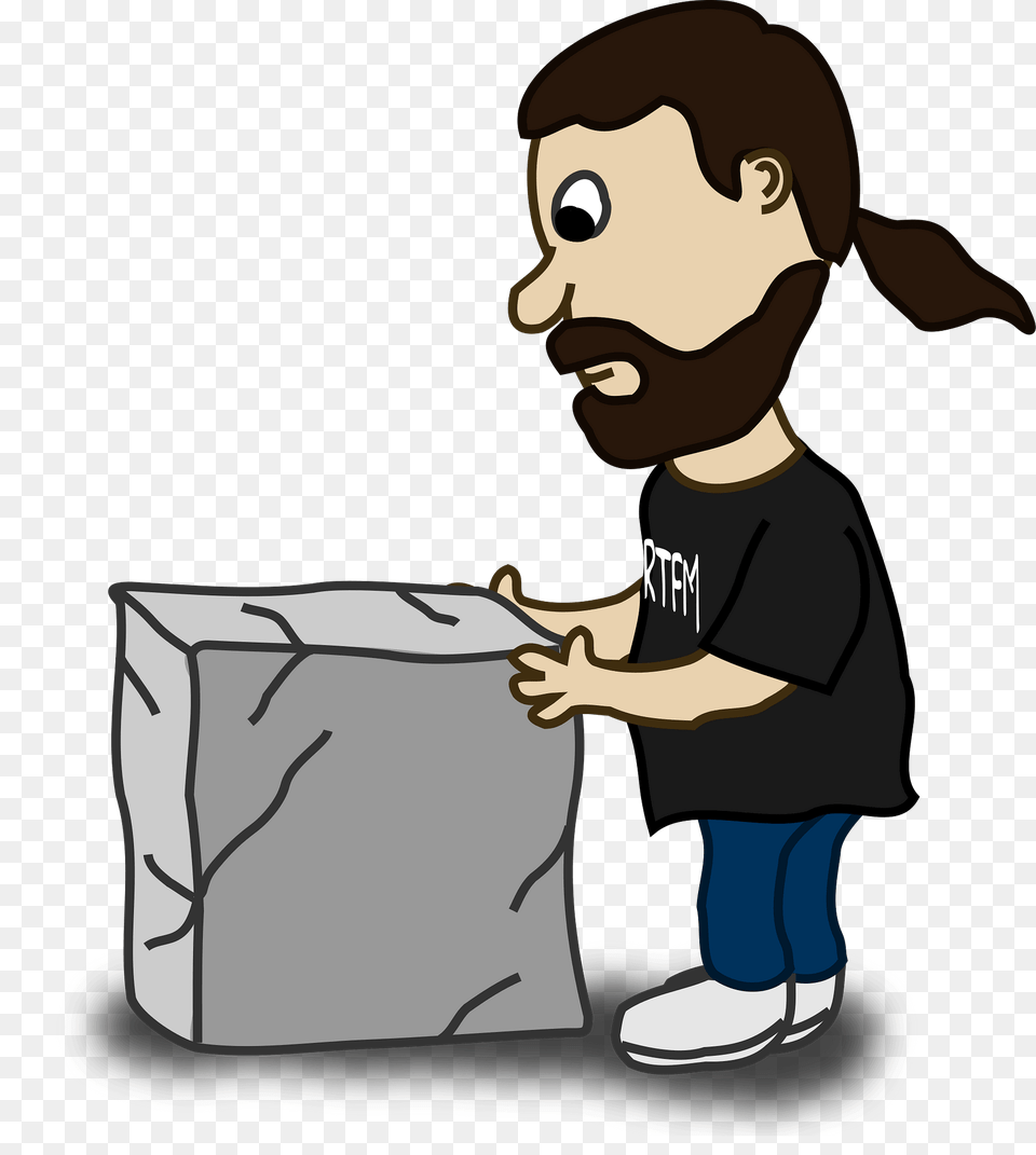 Guy With A Stone Block Clipart, Baby, Person, Box, Face Png Image